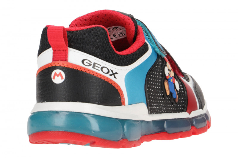 Geox Kinder Schuhe schwarz rot Super Mario J1644A