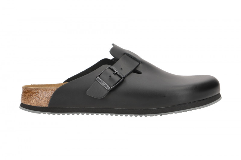 Birkenstock Boston Pantolette schwarz Naturleder Normal-Weit 60194