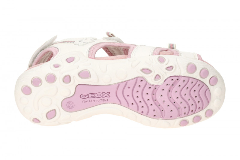 Geox Whinberry Kinder Mädchen Sandale weiß rosa Klett J35GRD