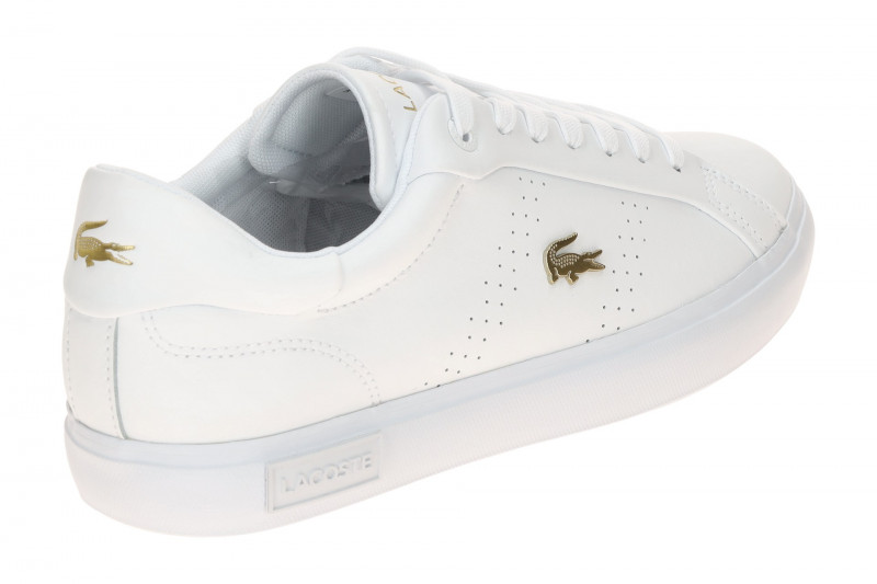 Lacoste Powercourt Schuhe Sneakers weiß gold Damen 124