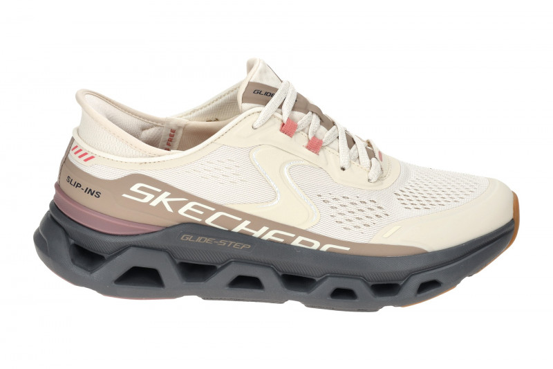 Skechers Glide Step Schuhe beige grau Damen Slip-Ins 150510