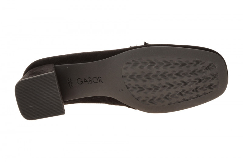 Gabor Schuhe Pumps schwarz Samt Spangen 3022.02.001