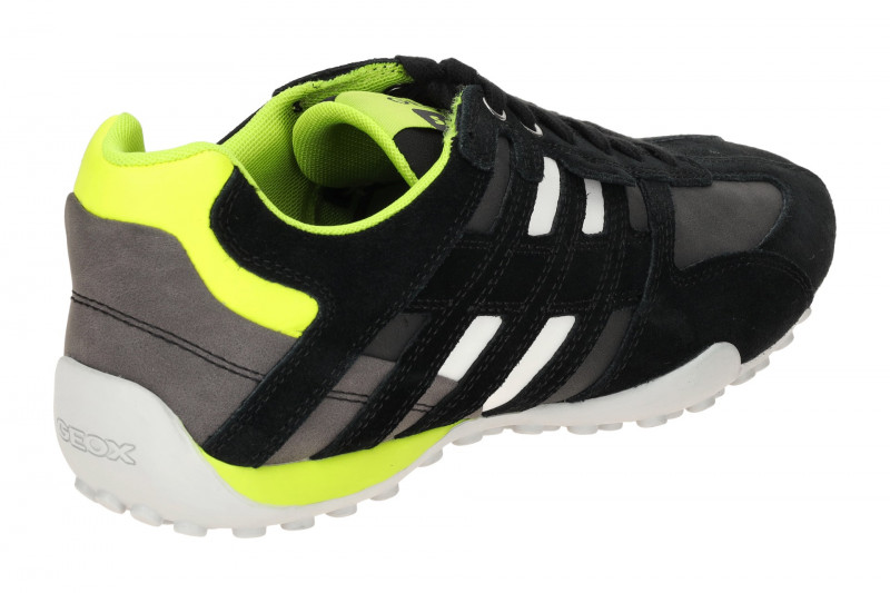 Geox Snake Schuhe Sneakers schwarz neon gelb U4507A