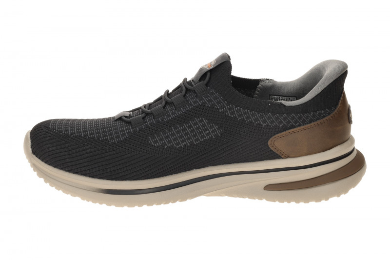 Skechers Norlan Slipper Schuhe schwarz grau Slip-Ins 211207