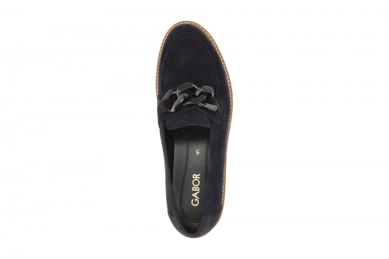 Gabor Fashion Schuhe Slipper blau Velour 4013.01.003