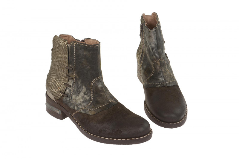 Charme Stiefelette braun kombi Wildleder 0840
