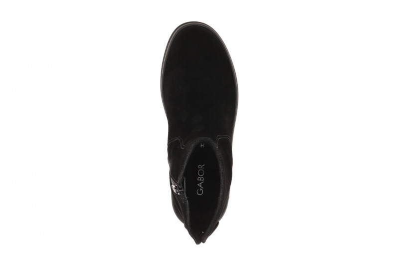 Gabor Stiefelette schwarz Zip Boots Velour 8008.02.001