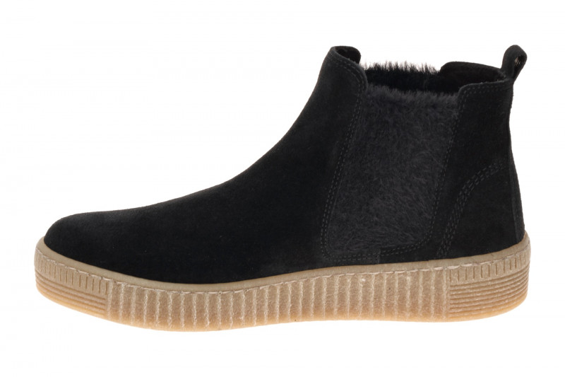 Gabor Stiefelette Chelsea-Boots schwarz Velour 8013.02.013
