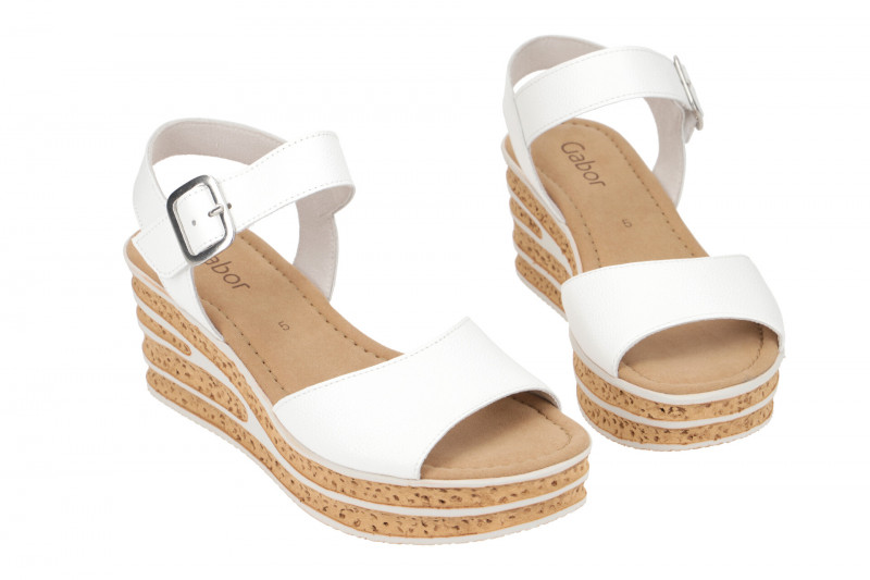 Gabor Plateau Sandale weiß Glattleder 84.651.21