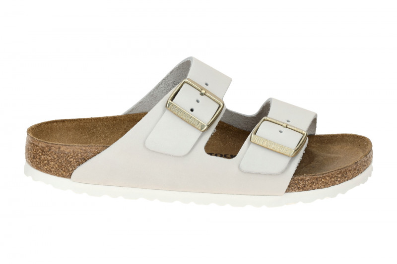 Birkenstock Arizona Pantolette weiß antique SCHMAL 1029253