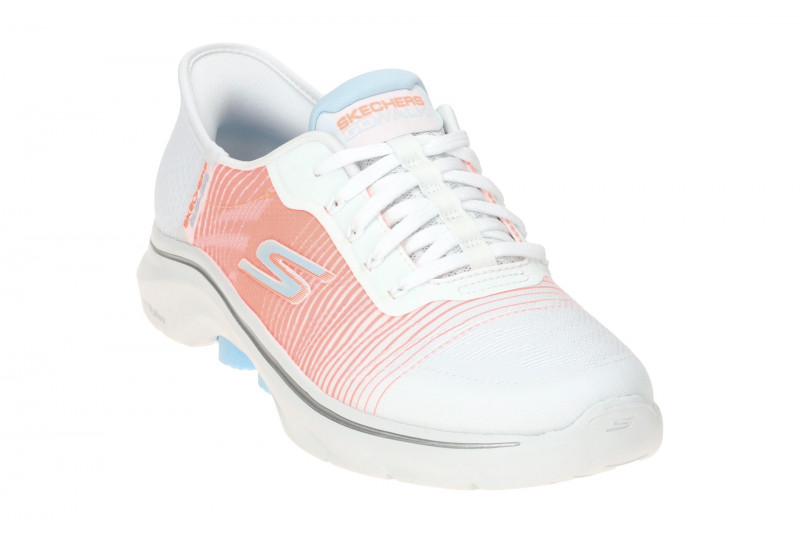 Skechers Go Walk 7 Schuhe weiß rosa Slip-In Sneaker 125250