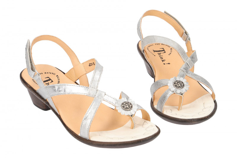 Think Nanet Sandale silber grau metallic