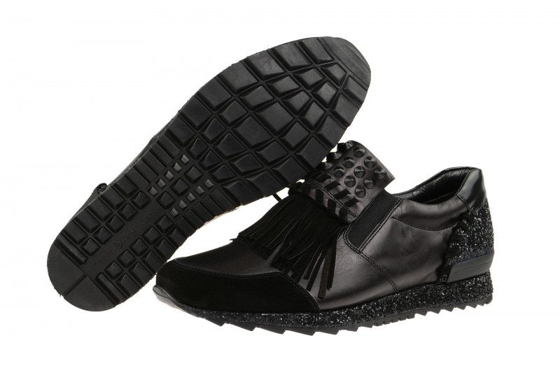 K+S Runner Slipper Schuhe schwarz Glitter