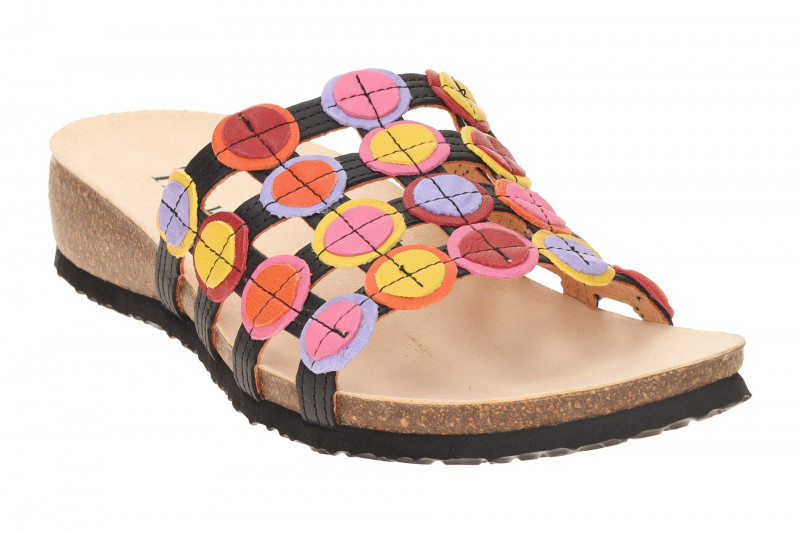 Think Julia Pantolette schwarz bunte Punkte 247