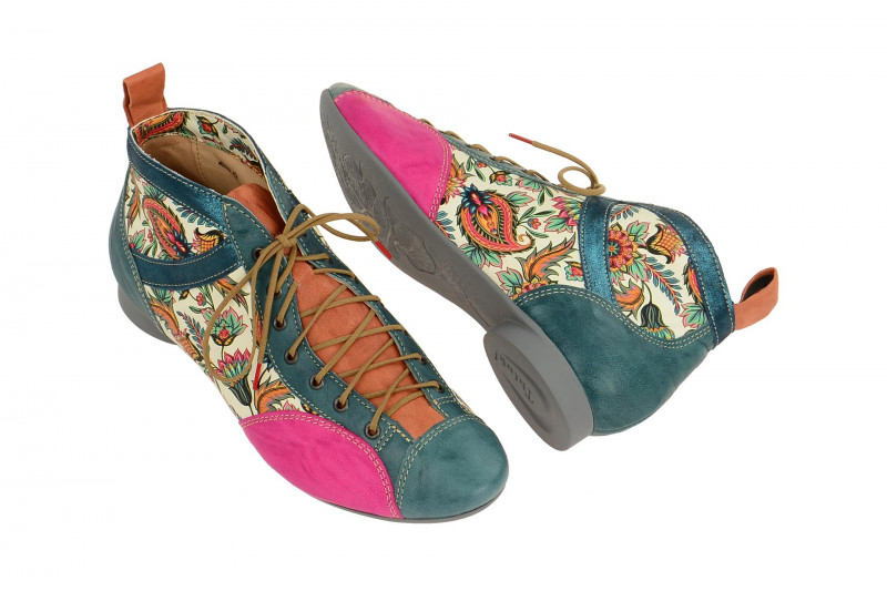 Think Guad Stiefelette blau pink kombi