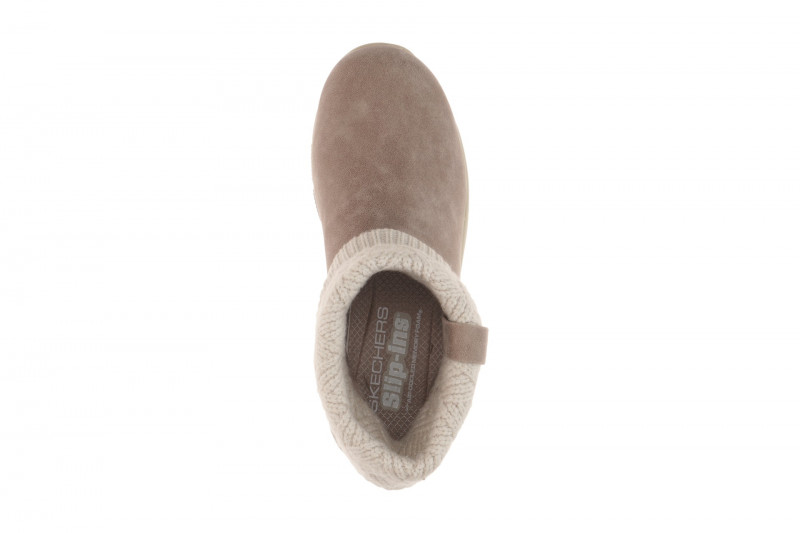 Skechers Easy Going Stiefelette taupe braun Slip Ins Strick