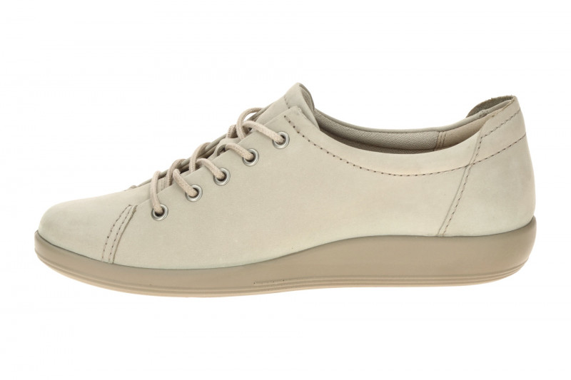Ecco Soft 2 Schuhe grau Nubuck Schnürer 206503