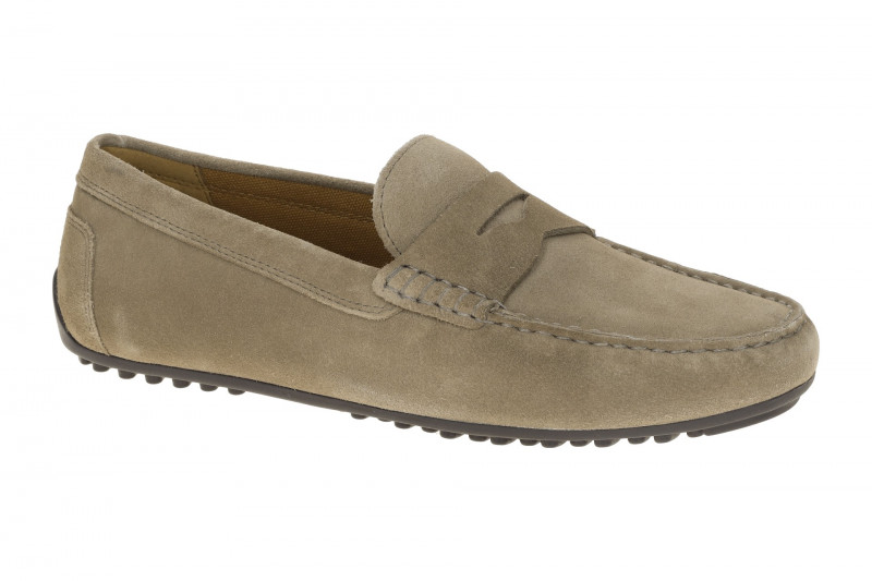 Geox Istria Mokassin Schuhe grau Velour Slipper U653KB