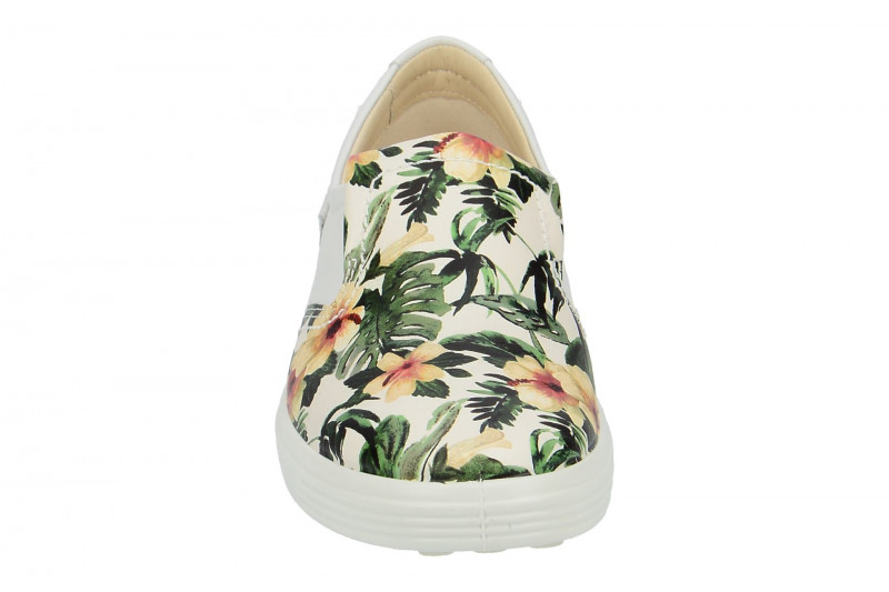 Ecco Soft 7 Slipper Schuhe weiß Blumen
