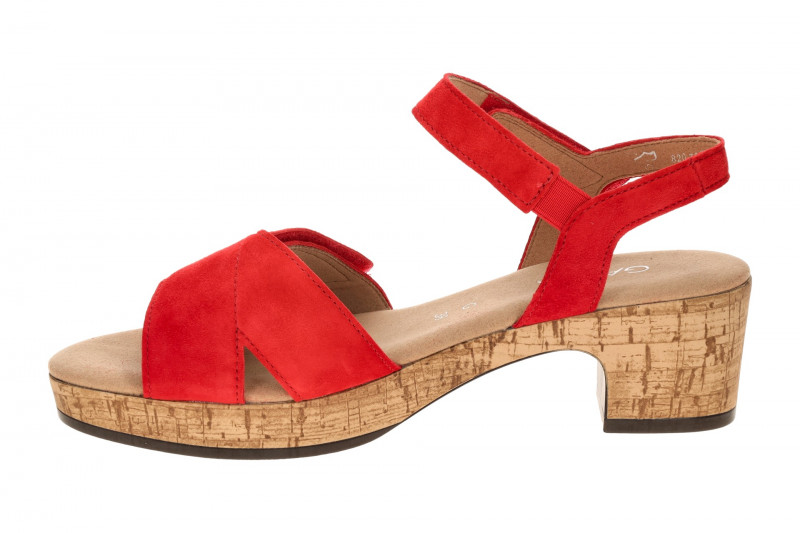 Gabor Plateau Sandalette rot Velour 82.072.38