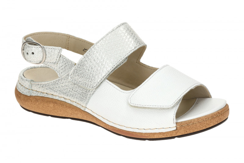 Waldläufer Heliett Sandale weiß silber K-Weite Glitzer 681003