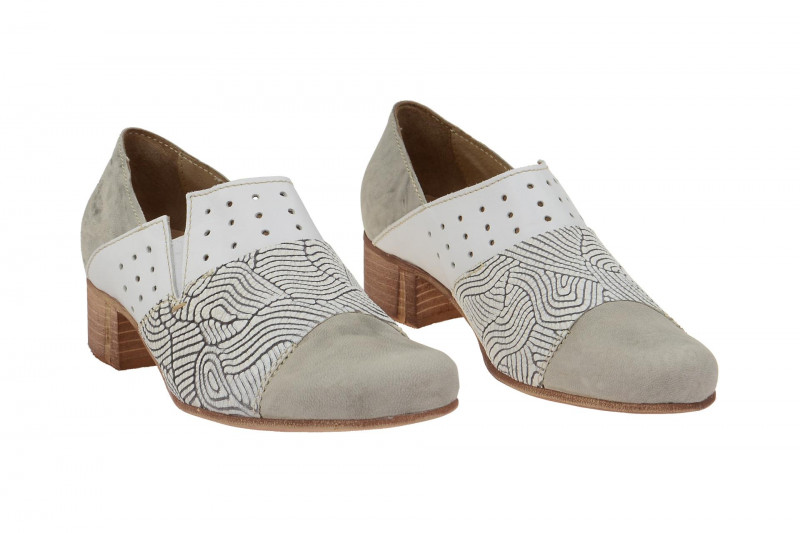 Charme Schuhe grau weiß gestreift 0074