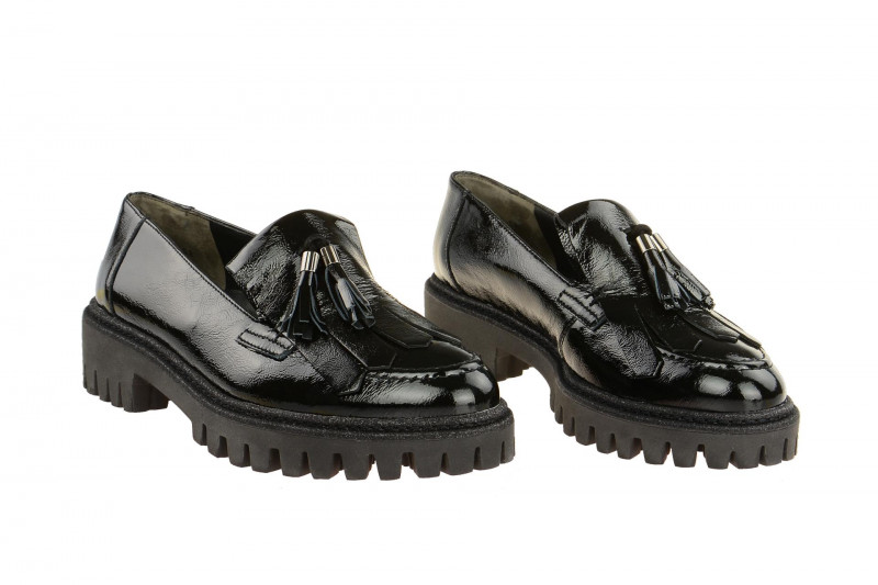 Paul Green Mokassin Slipper schwarz Lack 2307