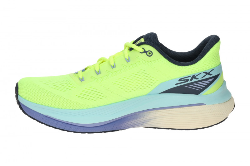 Skechers MAX CUSHIONING Schuhe gelb blau Damen Sportschuhe 128901