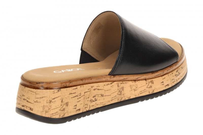 Gabor Plateau Pantolette schwarz Kork 82.740.57