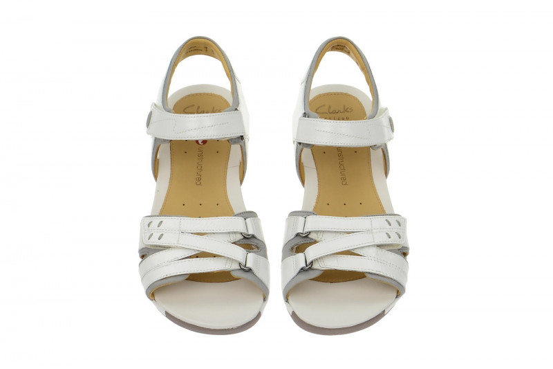 Clarks Un Vasha Sandale weiß Lack