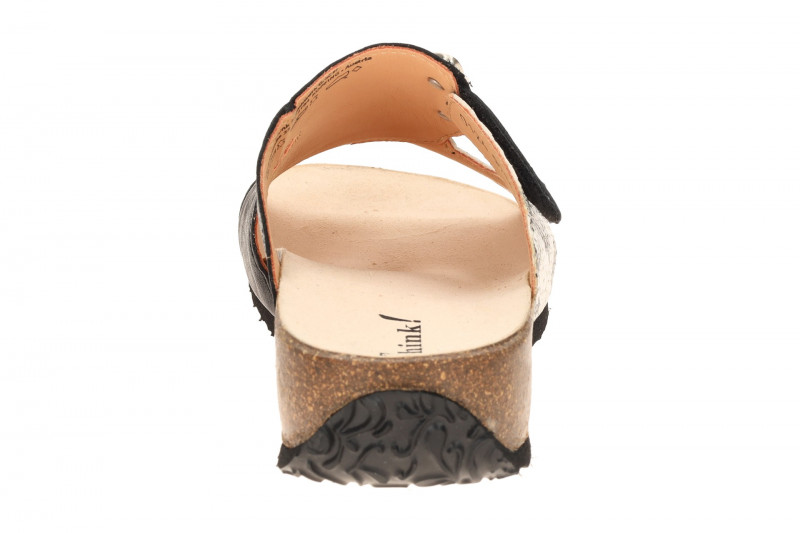 Think Mizzi Pantoletten schwarz weiß Schuppen 124