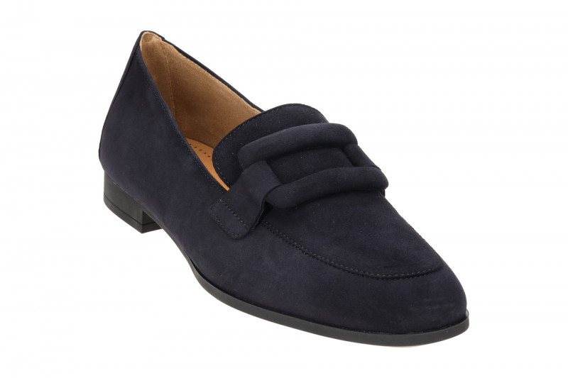 Gabor Schuhe Slipper blau Loafer Velour 75.273.16