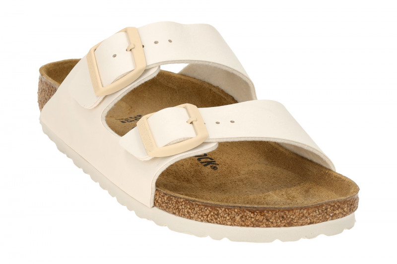 Birkenstock Arizona BS Pantolette weiß eggshell SCHMAL 1027339