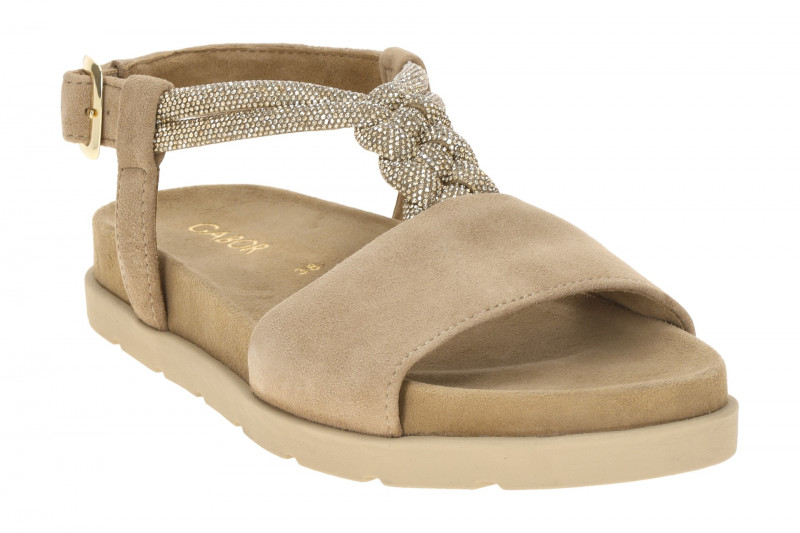 Gabor T-Steg Sandale beige gold Strass 84.601.14