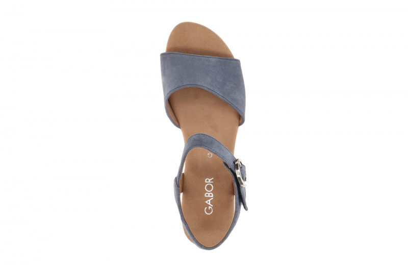 Gabor Plateau Sandalette jeans blau Velour 82.071.26