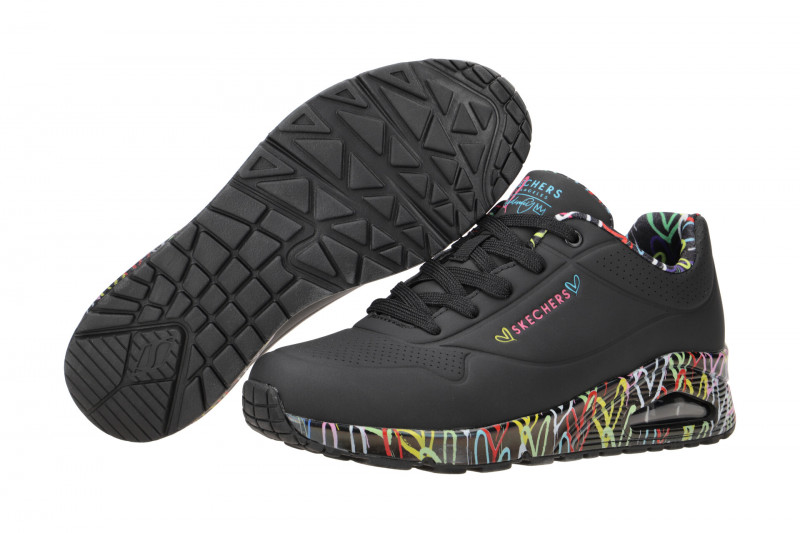 Skechers Uno Schuhe schwarz Lovewall 155506