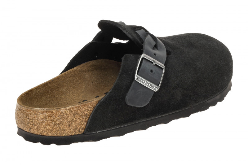 Birkenstock Boston Braided Clogs Pantolette schwarz SCHMAL 1030497