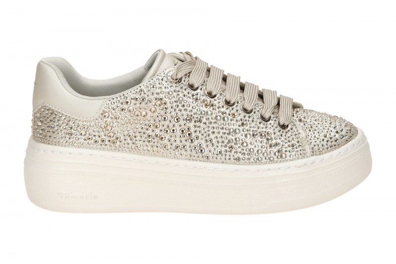 Tamaris Schuhe Plateau Sneaker beige Strass 23795