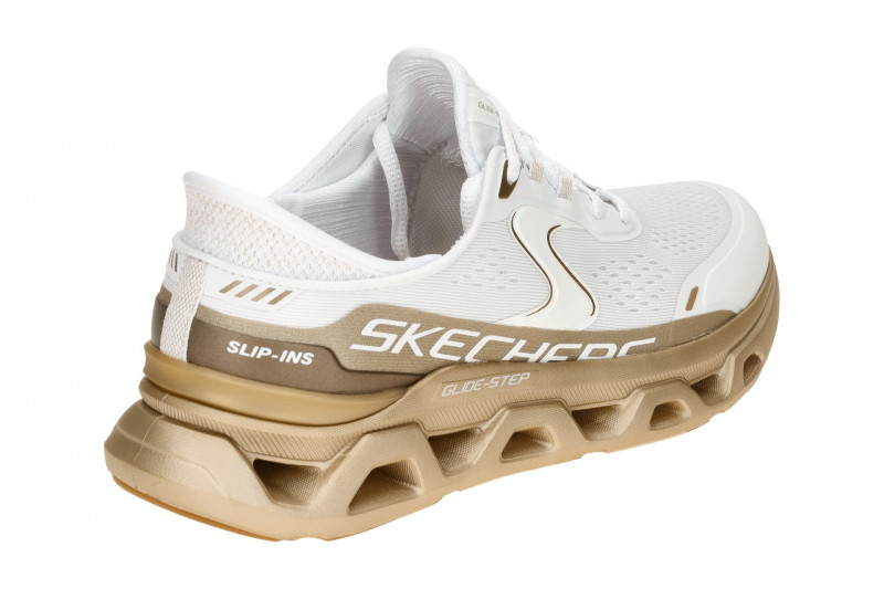 Skechers Glide Step Schuhe weiß gold metallic Damen 150514