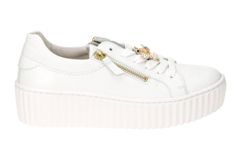 Gabor Schuhe weiß Plateau Sneakers Schmuck Biene 63.201.21