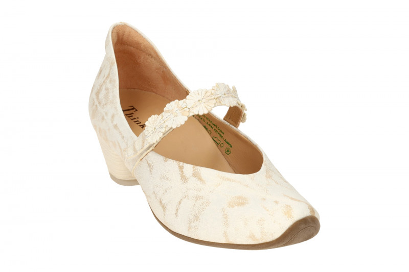 Think Aida Riemchen Pumps weiß gold