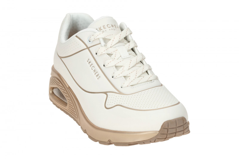 Skechers Uno Schuhe weiß gold Linien 177087