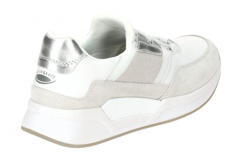 Gabor RollingSoft Slipper Schuhe weiß silber 46.952.56