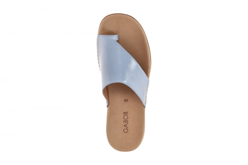 Gabor Zehentrenner Pantolette sky hellblau Lack 83.700.96