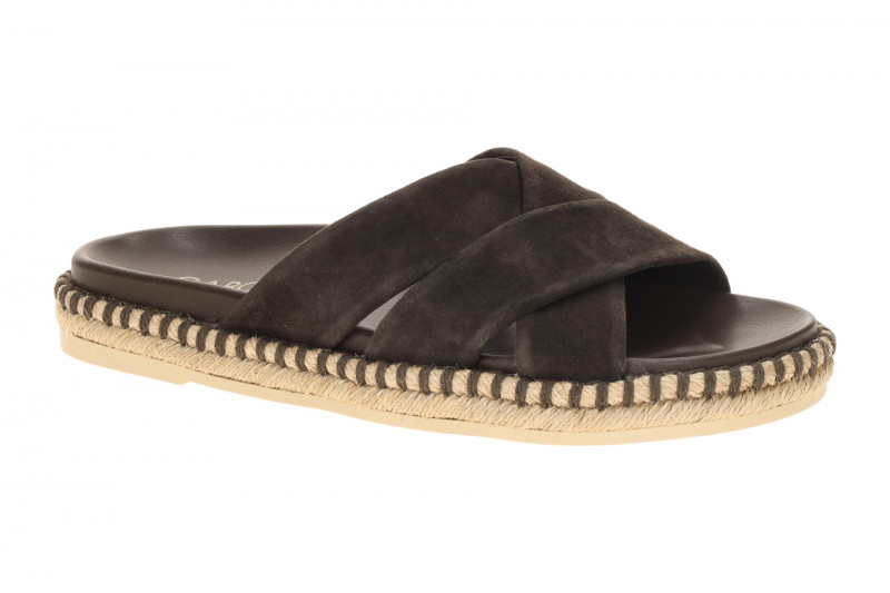 Gabor Pantolette braun mocca Samt Kreuzriemen 83.780.18