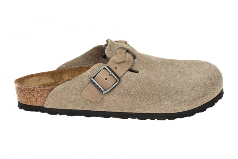 Birkenstock Boston Braided Clogs Pantolette taupe grau Normal-Weit 1026667