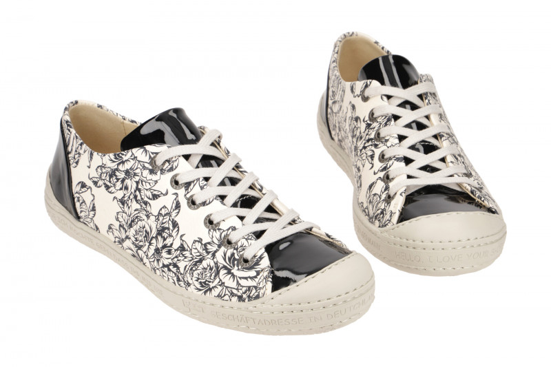 Eject Dass Schuhe schwarz weiß Blumen 11207