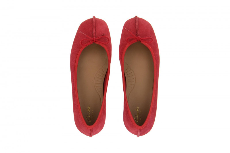 Clarks Freckle Ice Ballerinas rot Wildleder 26114044 4