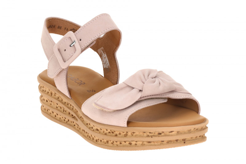 Gabor Fashion Plateau Sandalen rosa Velour 84.553.10