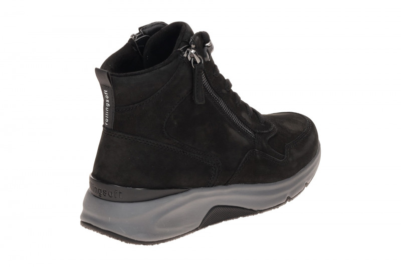 Gabor RollingSoft Mid-Sneakers Stiefel schwarz Nubuck 0803.03.003